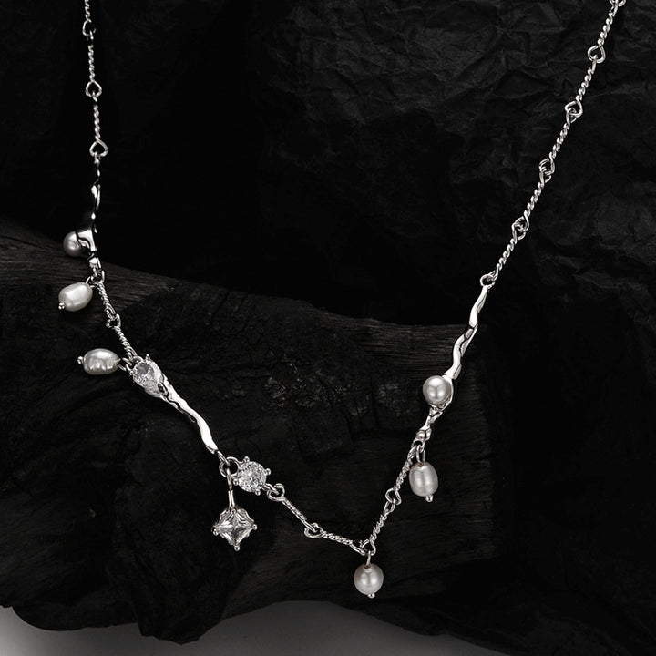 Women's Sterling Silver Pearl Necklace Handmade – Jewelry Gift Ideas — 1
