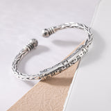 S925 Silver Twist Bracelet Men's And Women's Retro – Stylish Gifts — 5