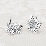 Women's Sweet Diamond Snowflake Stud Earrings – Gifts for Her — 3