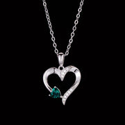 Love Heart Necklace Female Birthstones Peach – Jewelry Gift Ideas — 14