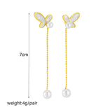 Asymmetric Butterfly Tassel Eardrops All-match Fashion – Stylish Gifts — 4