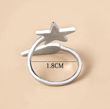 Ring Silver Water Drop Star Layered Circle Classic – Unique Gift Ideas — 4