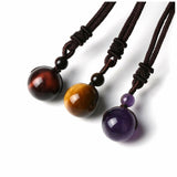 Natural Obsidian Pendant Amethyst Necklace – Jewelry Gift Ideas — 2