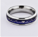Korean Style ECG Couple Ring Stainless Steel Heartbeat – Stylish Gifts — 13