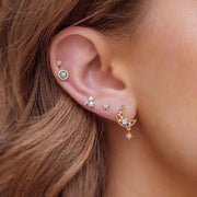 Romantic Star Moon Zircon Flower Earrings – Gifts for Couples — 8