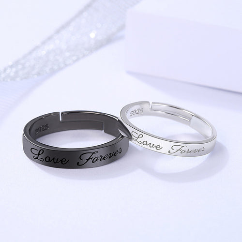 Black And White Heartbeat Couple Ring Niche Design – Gifts for Couples — 1