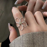 Flower Two-color Open Ring Wholesale Women – Gifts for Her — 4