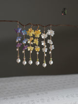 Cheongsam Earrings Acetate Flower Tassel Earrings – Stylish Gifts — 3