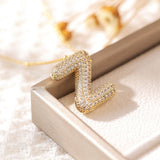 Copper-plated Gold Zircon Chubby Pendant Necklace – Jewelry Gift Ideas — 17
