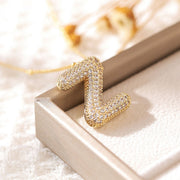 Copper-plated Gold Zircon Chubby Pendant Necklace – Jewelry Gift Ideas — 17