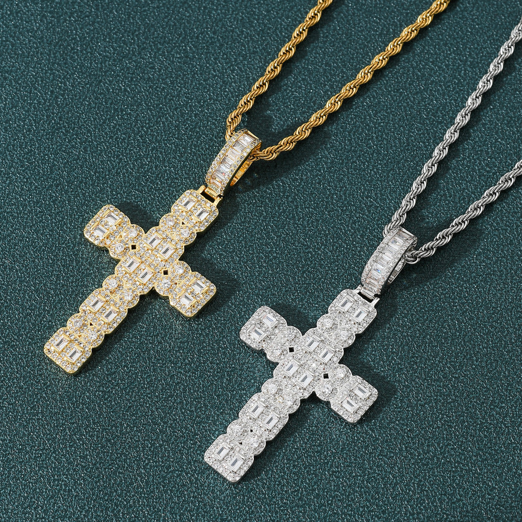 Zircon Circumference Mixed Inlaid Cross Pendant – Jewelry Gift Ideas — 1