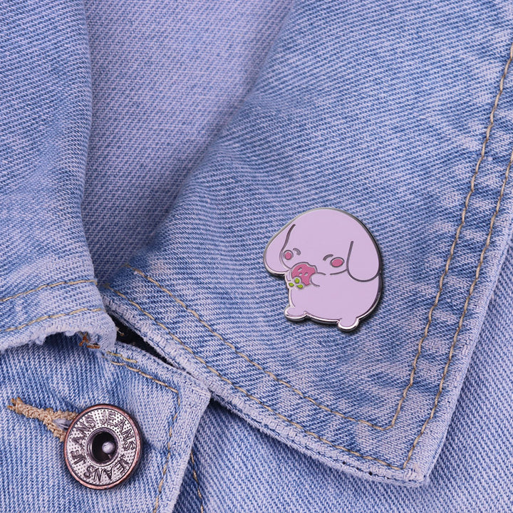 Cute Strawberry Dog Brooch, Metal Enamel Badge – Jewelry Gift Ideas — 1
