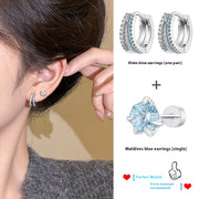 Light Luxury Minority Zircon Blue 925 Sterling Silver – Gifts for Her — 6