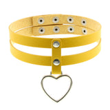 Black PU Leather Peach Heart Pendant Collar – Jewelry Gift Ideas — 5