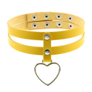 Black PU Leather Peach Heart Pendant Collar – Jewelry Gift Ideas — 5