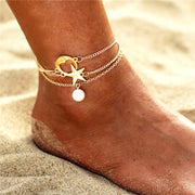 Simple Three-layer 3 Ankle Chain Metal Alloy Ornament – Surprise Gifts — 1