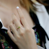 Lace Hollow Rural Green Peridot Ring – Birthday Gifts — 1