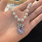 Bear Pendant Pearl Necklace Female Niche Design – Jewelry Gift Ideas — 3