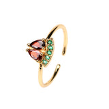 Cute Fruit Zircon Copper Ring Simple – Meaningful Gifts — 8