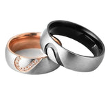 Titanium Half Heart Stainless Steel Frosted Ring – Meaningful Gifts — 3