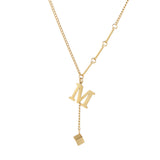 Simple M Shaped Small Square Pendant Necklace – Jewelry Gift Ideas — 4
