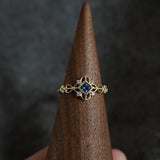 Sapphire Japanese Vintage Hollow Simple Ring – Everyday Gifts — 5