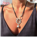 Bohemian Ring Leather Necklace OT Buckle Drop – Jewelry Gift Ideas — 5