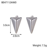 Minimalist Titanium Steel Ear Studs Triangle Oval – Stylish Gifts — 2