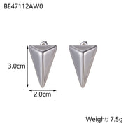 Minimalist Titanium Steel Ear Studs Triangle Oval – Stylish Gifts — 2