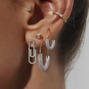 Mini Paperclip Stud Earrings With Diamonds – Small Gift Ideas — 1