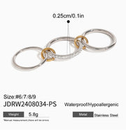 Female Stainless Steel Layered Pearl Ring – Gifts for Her — 3