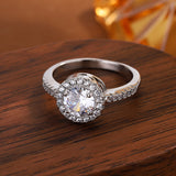 Round Zircon Wedding Ring Double Row Diamond Ball – Gifts for Couples — 6