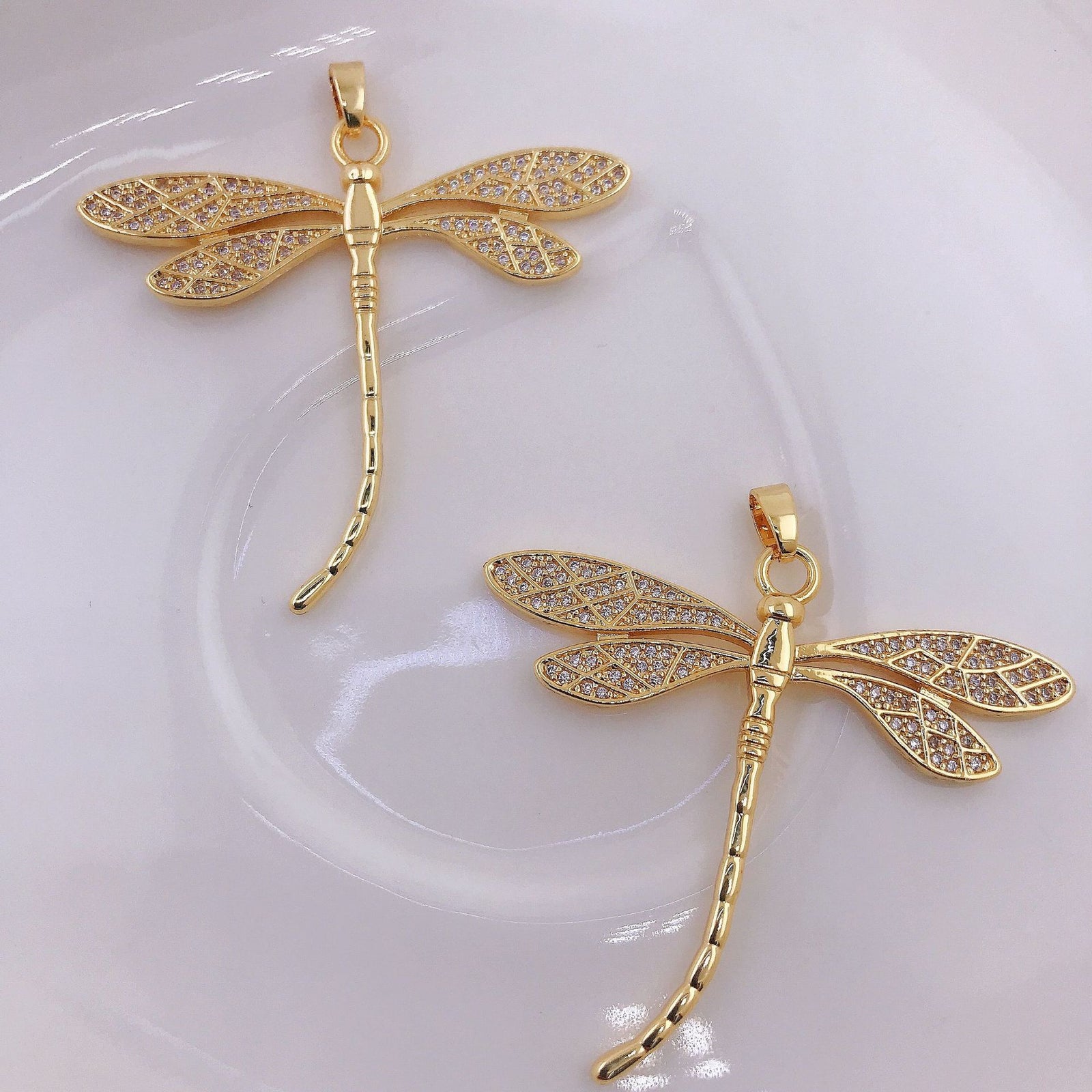Openwork Colorful Heart Dragonfly Moon Pendant – Jewelry Gift Ideas — 1