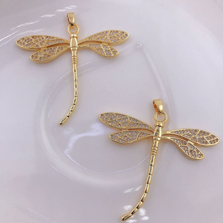 Openwork Colorful Heart Dragonfly Moon Pendant – Jewelry Gift Ideas — 1