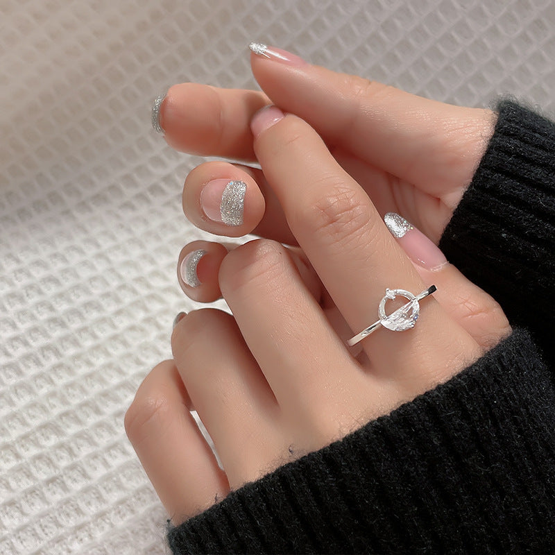 Round Geometric Semicircle Diamond Index Finger – Jewelry Gift Ideas — 1