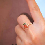 Carrot Ring Female Cute Opening Micro-inlaid – Jewelry Gift Ideas — 3