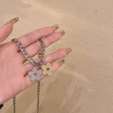 Titanium Steel Gold Silver Flower Necklace – Jewelry Gift Ideas — 4
