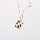 Black And White Plaid Heart Necklace Women's – Jewelry Gift Ideas — 4