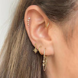 Romantic Star Moon Zircon Flower Earrings – Gifts for Couples — 4