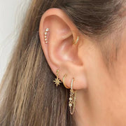 Romantic Star Moon Zircon Flower Earrings – Gifts for Couples — 4