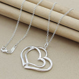 Silver-plated Double Peach Heart O-shaped – Jewelry Gift Ideas — 1