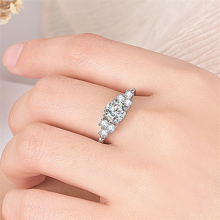 Princess Ring Silver Anti-real Diamond Ring Inlaid – Small Gift Ideas — 1