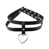 Black PU Leather Peach Heart Pendant Collar – Jewelry Gift Ideas — 15