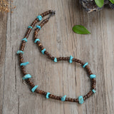 Coconut Shell Charcoal Turquoise Necklace – Jewelry Gift Ideas — 16