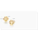 Kitten Cat's Claw Zircon Stud Earrings 9K Yellow – Cat Lover Gifts — 4