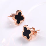 Simple Titanium Steel Four Leaf Clover Earrings For Girls – Gift Ideas — 6