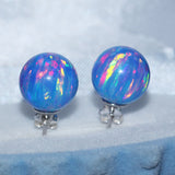 Silver Stud Earrings Opal Feature Colorful – Unique Gift Ideas — 1