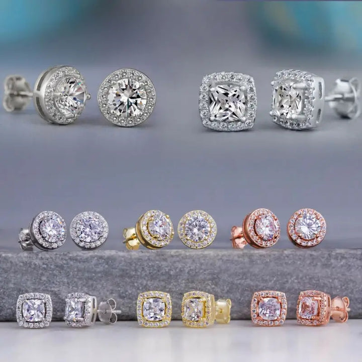 Brass Zircon Stud Earrings Crystal Rhinestone – Jewelry Gift Ideas — 1