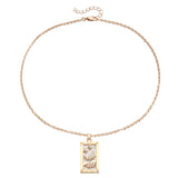Ornament Simple Hot Girl Square Plate Necklace – Jewelry Gift Ideas — 13