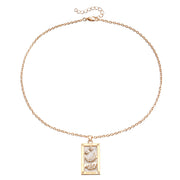 Ornament Simple Hot Girl Square Plate Necklace – Jewelry Gift Ideas — 13